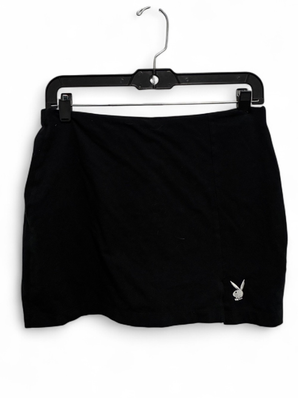 PacSun PLAYBOY Black Mini Skirt with White Bunny Emblem